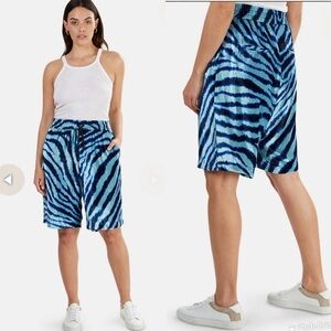 R13 Baggy Shorts Teal Zebra